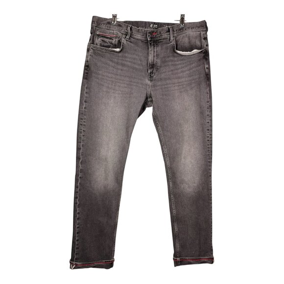 Tommy Hilfiger Denton‎ Stretch Straight Fit Black Wash Denim Jeans Mens 38x32 - Picture 1 of 8